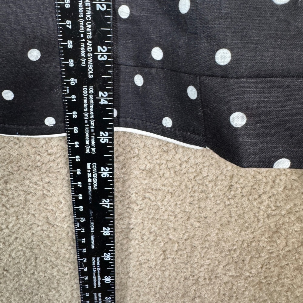 Talbots Blazer Womens 12 Black Polka Dot Linen Jacket Nautical Anchor Button NEW - Picture 7 of 13
